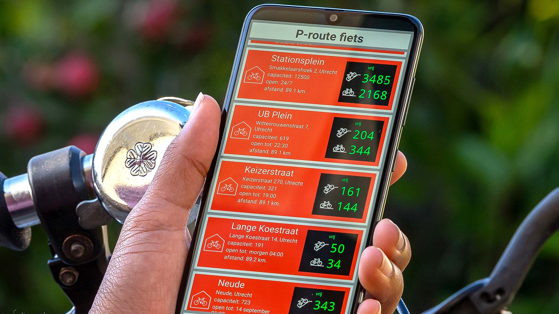 Smartphone App zum finden von Fahrradparkplätzen von von Lumiguide