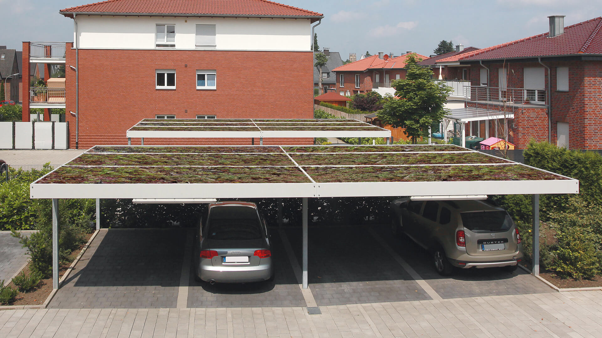 Dachbegrünung auf Carports von ZIEGLER