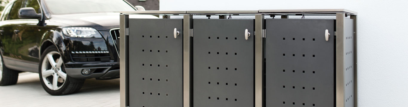 Müllbehälterschrank aus Edelstahl
