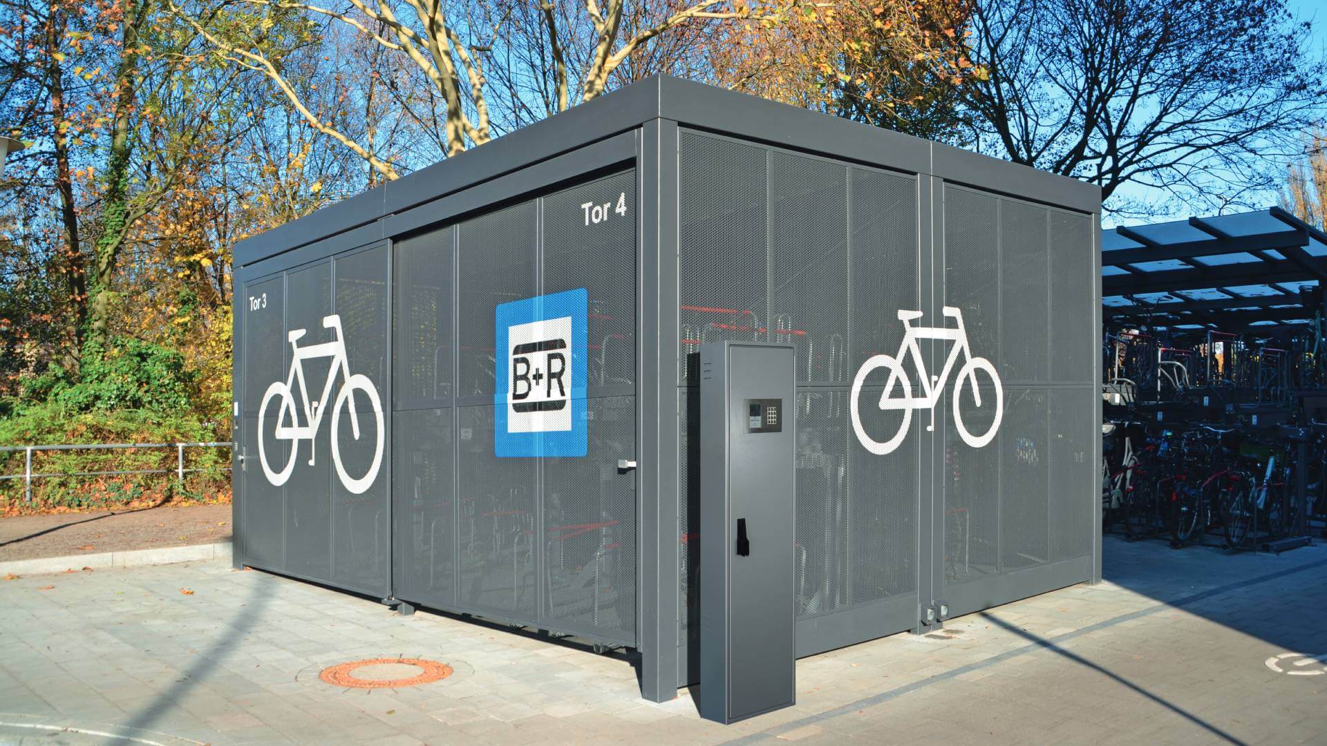 Fahrradgarage Multiport für ein sicheres Abstellen von Fahrrädern