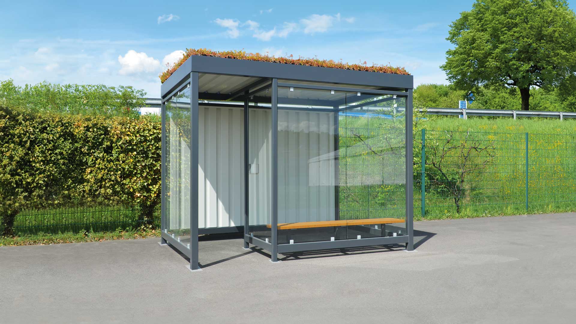 AQUILA GREEN Raucherunterstand mit Sitzbank