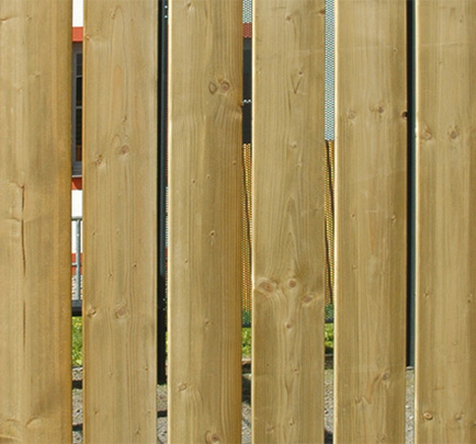 FLEXI-BOX Wand- und Türfüllung: Holzbelattung Fichte senkrecht