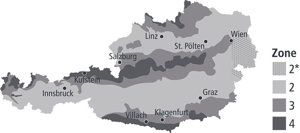 Schneelastkarte Österreich
