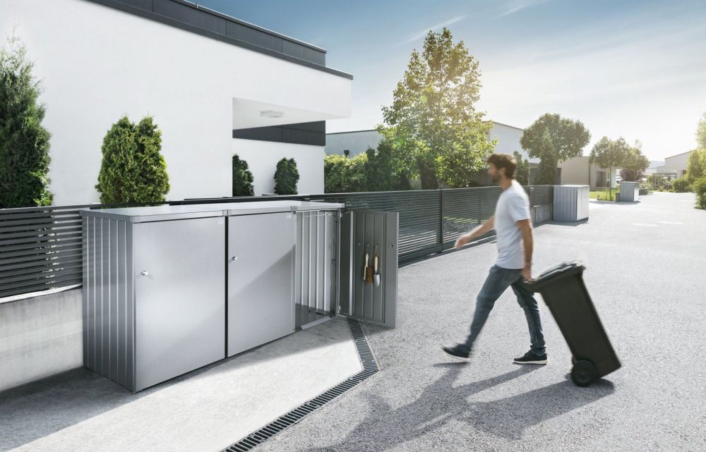 Robuster Müllbehälterschrank aus Stahl