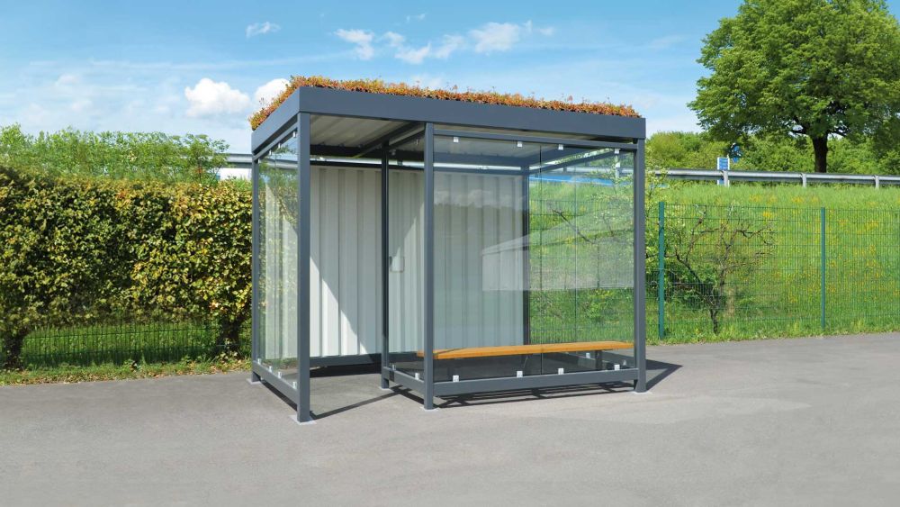 AQUILA GREEN Raucherunterstand mit Sitzbank