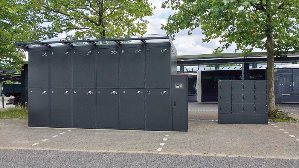 Fahrradgarage Fullerton für E-Bikes - Doppelstöckig